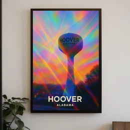 Hoover Alabama Cityscape Vibrant Landmark Wanderlust Inspired Urban Heritage Digital Painting Poster