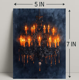 Gothic Chandelier Of Flames Poster