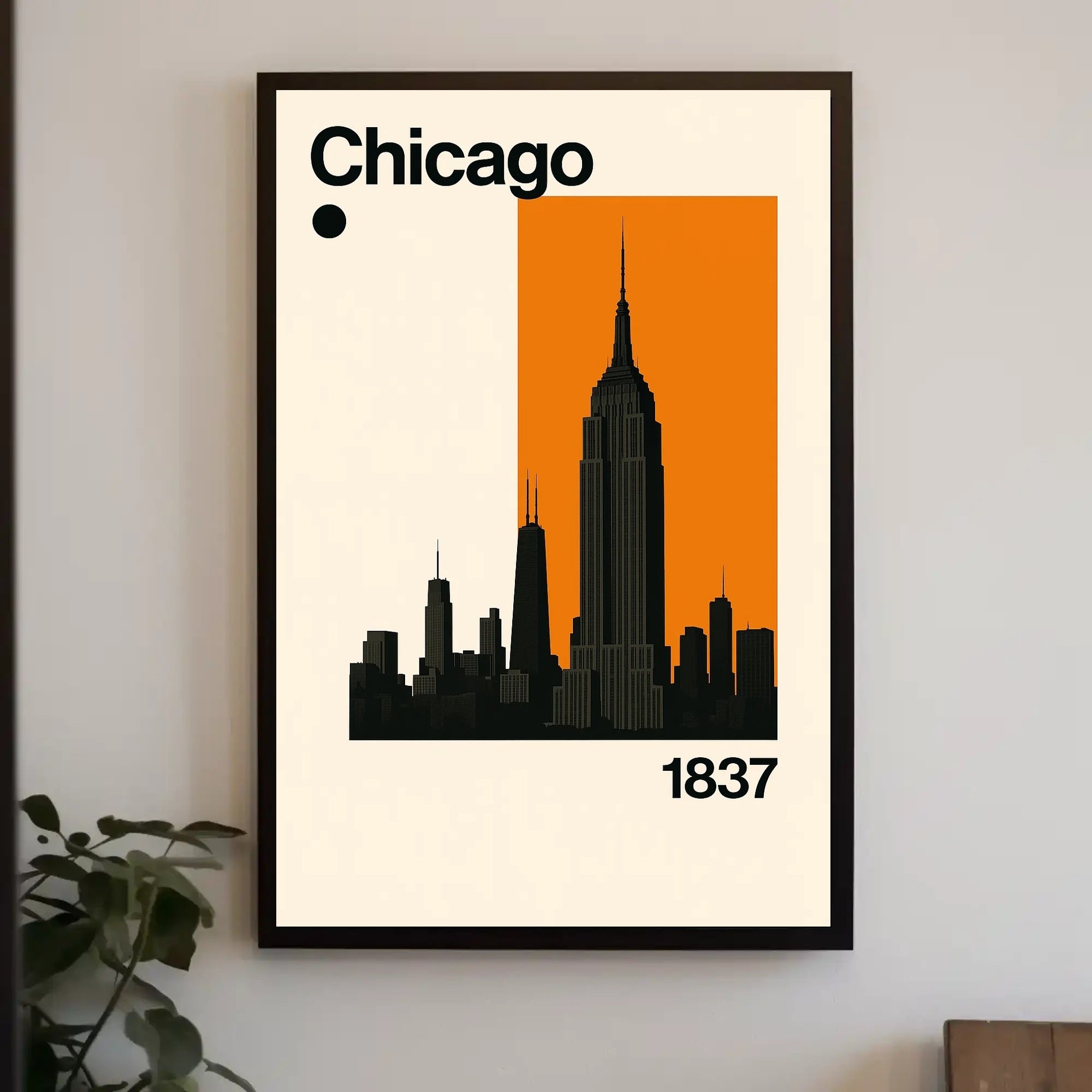 Chicago Cityscape Silhouette Art Print Travel Poster