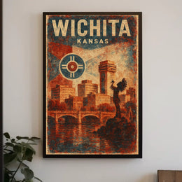 Wichita Skyline Wanderlust Photography Realism Poster
