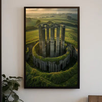 Ancient Ruins in Enchanting Fantasy Landscape Poster PosterGoat