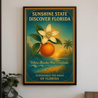 Florida Sunshine State Travel Poster Vintage Print