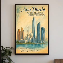 Abu Dhabi Tradition Meets Future Cityscape Poster