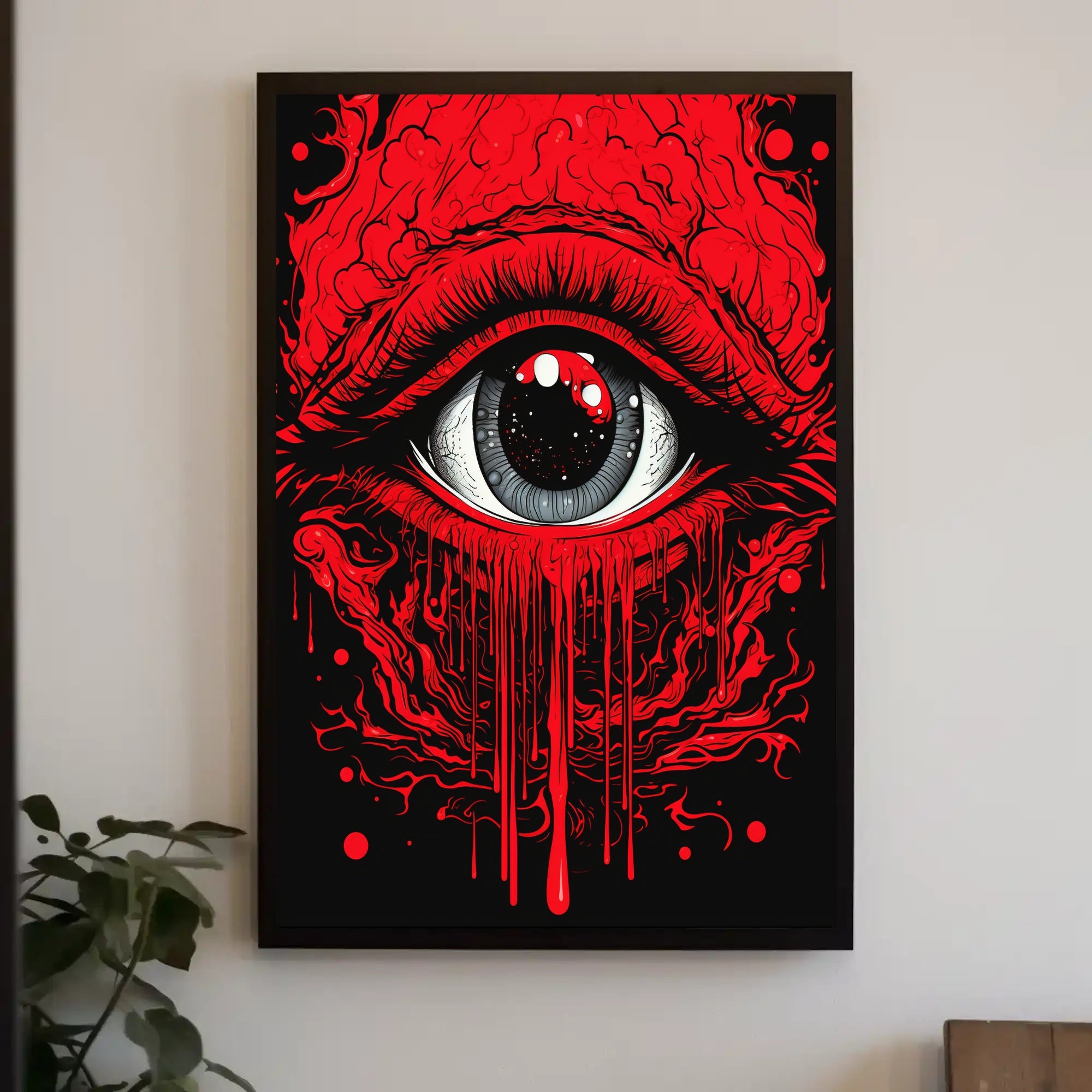 Surreal Eye and Abstract Forms Art Poster