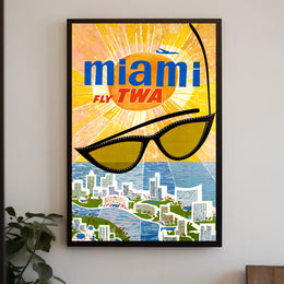 Fly Twa To Miami Poster