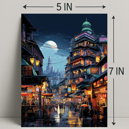 Neon Night Market Poster