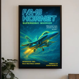 FA-18 Hornet Supersonic Warrior Poster