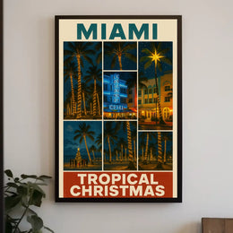 Miami Tropical Christmas Poster
