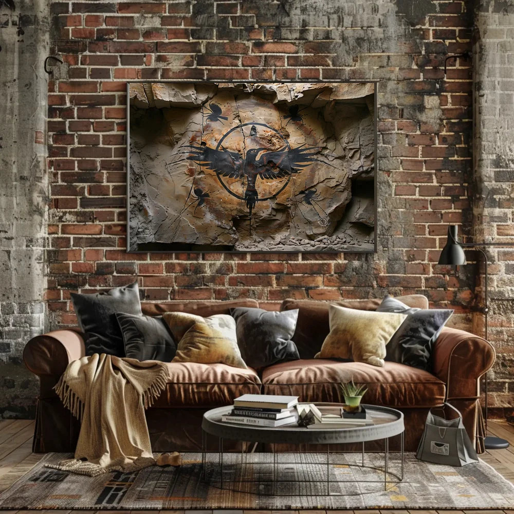 Ancient Bird Flight Tribal Art Poster Print