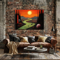 Surreal Alien Landscape Poster in Futuristic Sci-Fi Category