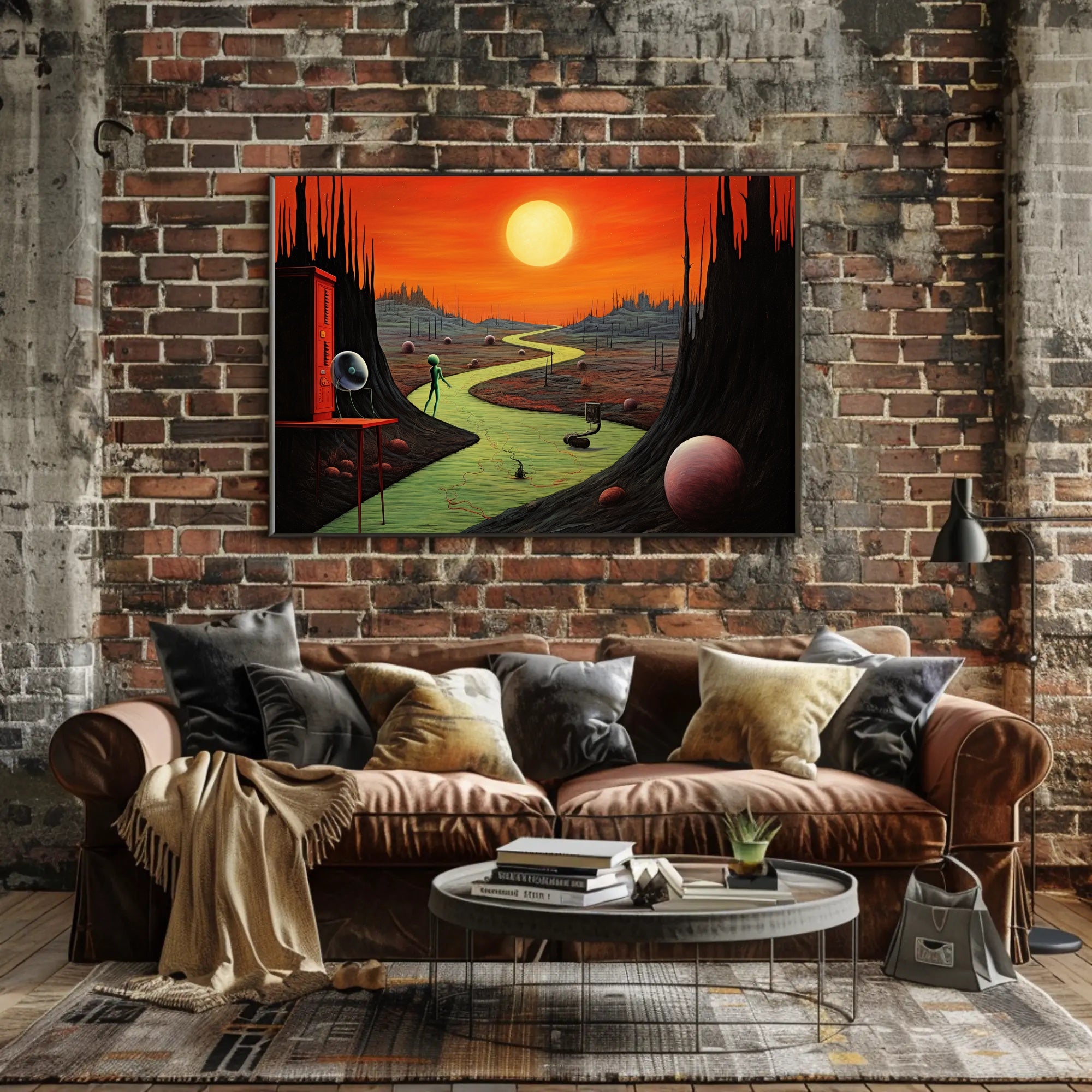 Surreal Alien Landscape Poster in Futuristic Sci-Fi Category