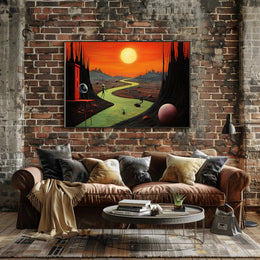 Surreal Alien Landscape Poster in Futuristic Sci-Fi Category