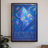 District Of Columbia Vibrant Map Art Poster