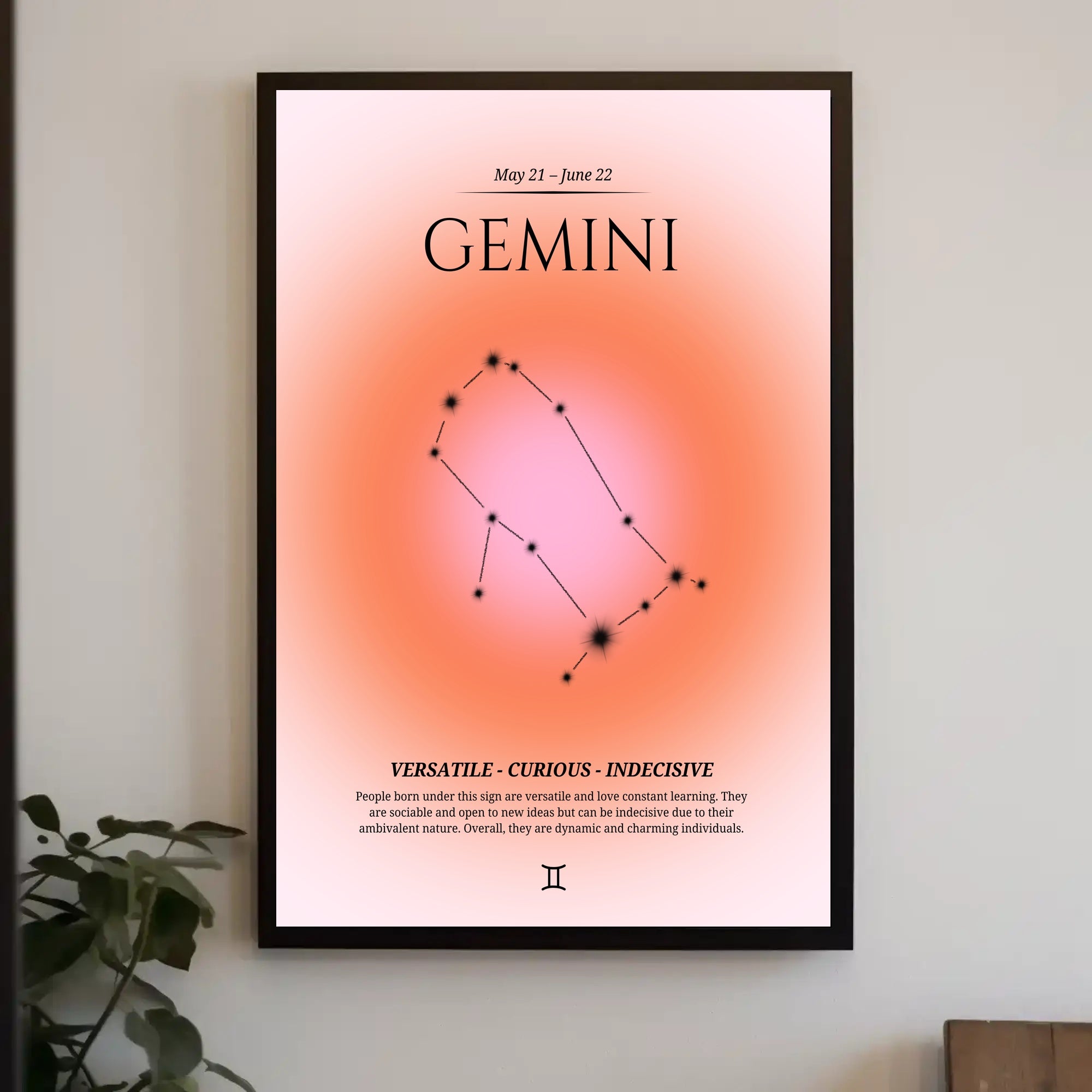Gemini Zodiac Infographic Poster in Vibrant Modern Design PosterGoat