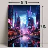 Neon Cityscape Poster