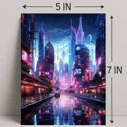 Neon Cityscape Poster