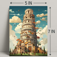 The Whimsical Tower Of Pisa Poster PosterGoat