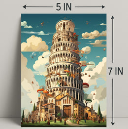 The Whimsical Tower Of Pisa Poster PosterGoat