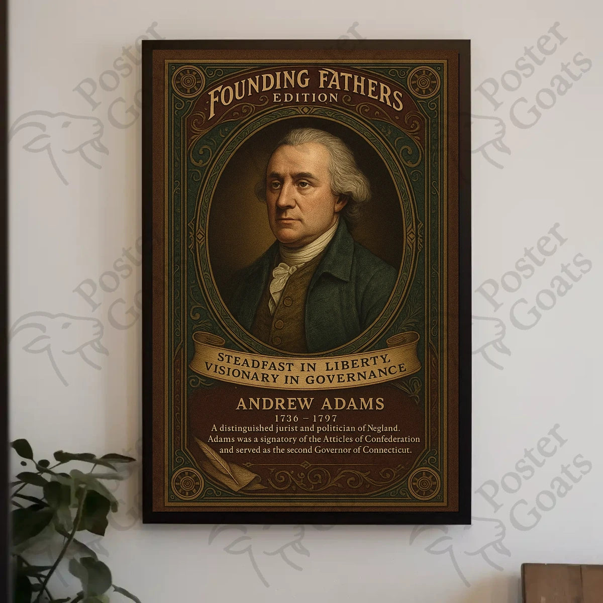 Andrew Adams Vintage Historical Poster