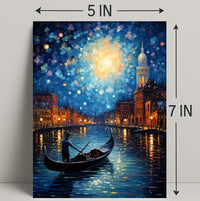 Moonlit Gondola Ride Poster