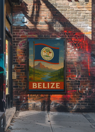 Belize Retro Travel Art Poster