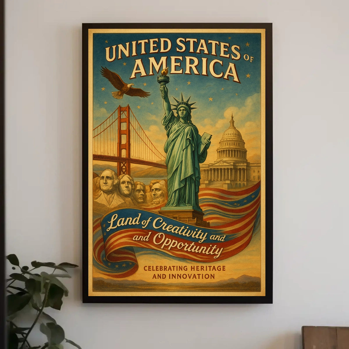 United States Of America Land Of Poster