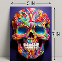 Vibrant Skull Art Poster PosterGoat