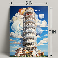 The Leaning Tower Of Pisa Artistic Poster PosterGoat