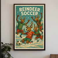 Reindeer Soccer Poster
