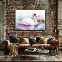 Serene Swan in Watercolor Poster PosterGoat