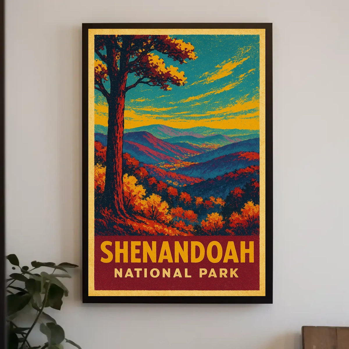 Shenandoah National Park Vintage Autumn Lovers Poster