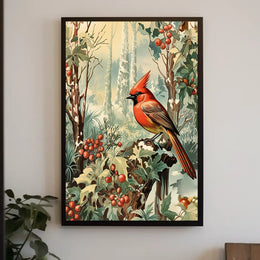 Cardinal In Winter Wonderland Poster
