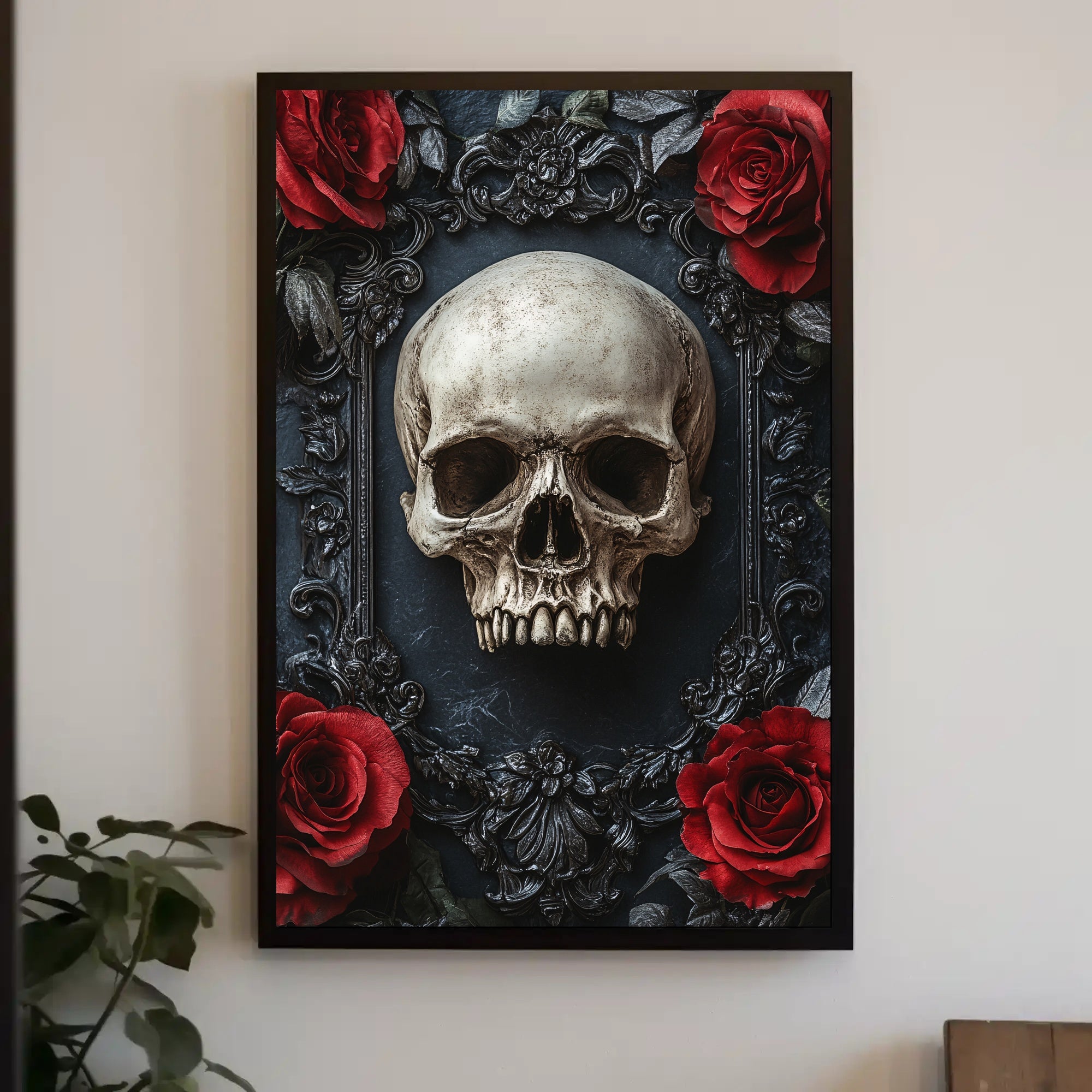 Skull And Roses Poster