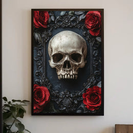 Skull And Roses Poster