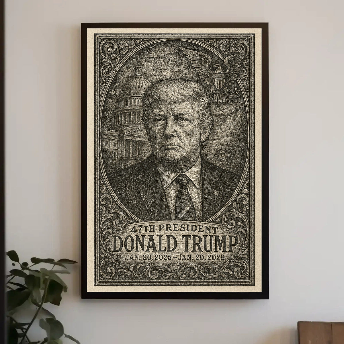 Donald Trump 47th President Photo Realism Wall Poster