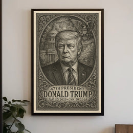 Donald Trump 47th President Photo Realism Wall Poster