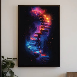 DNA Cosmos: Futuristic Art Poster of Discovery