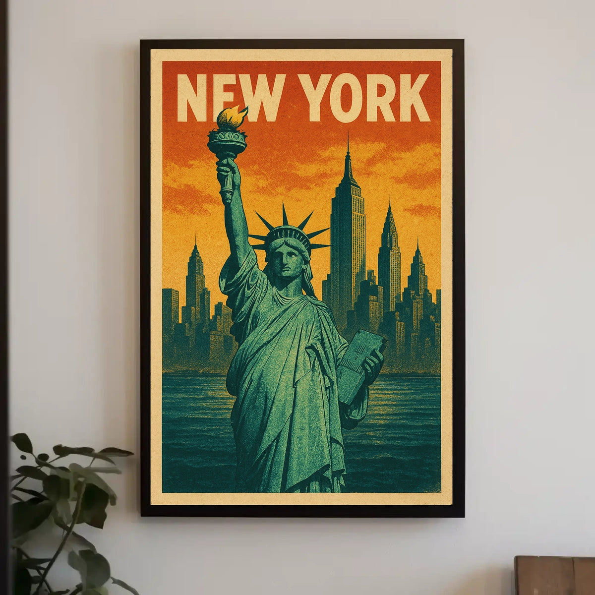 New York Skyline and the Statue of Liberty Poster
