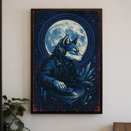 Dj Wolf Under The Moon Poster