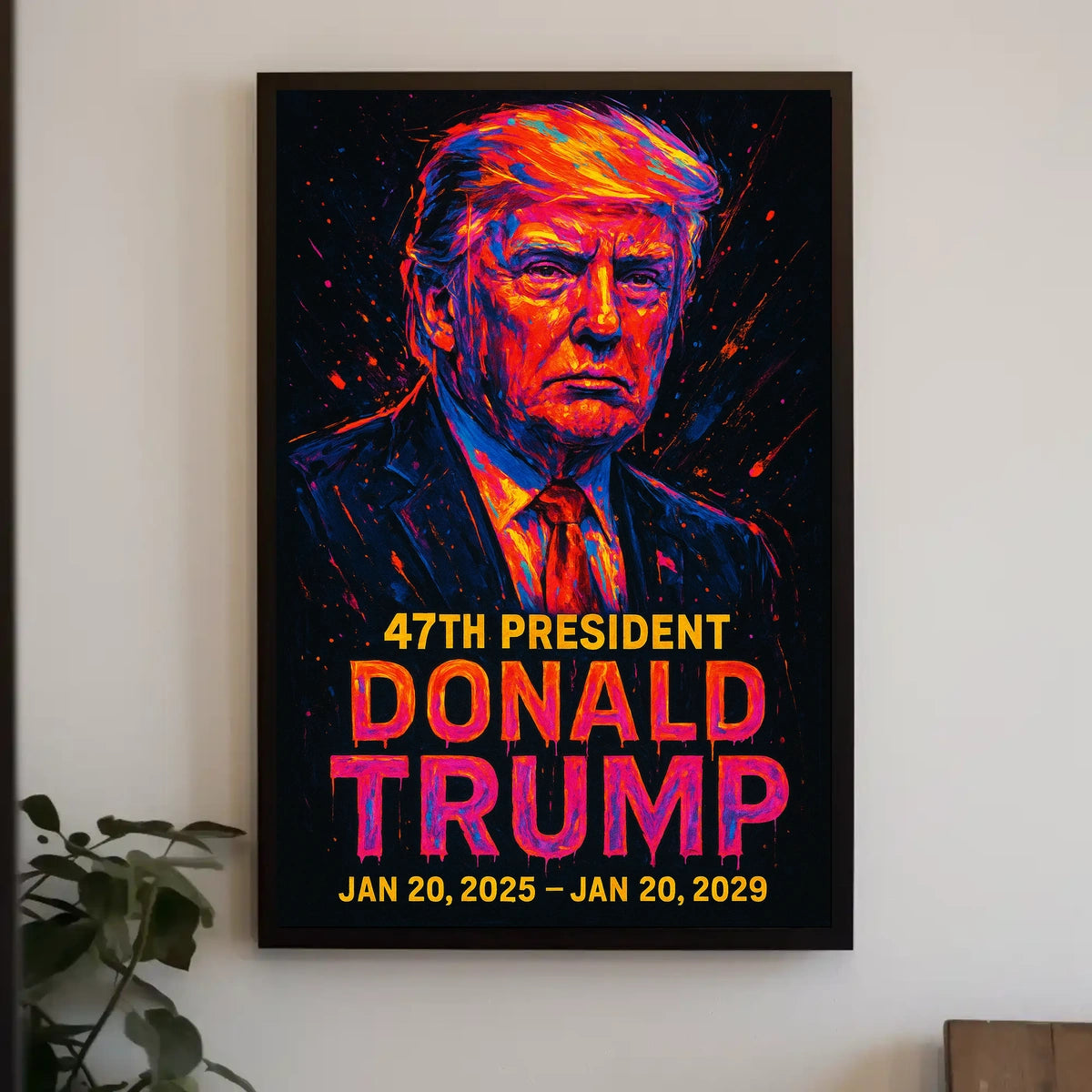 Trump Modern Resolve Neon Futurism Poster