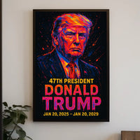 Trump Modern Resolve Neon Futurism Poster