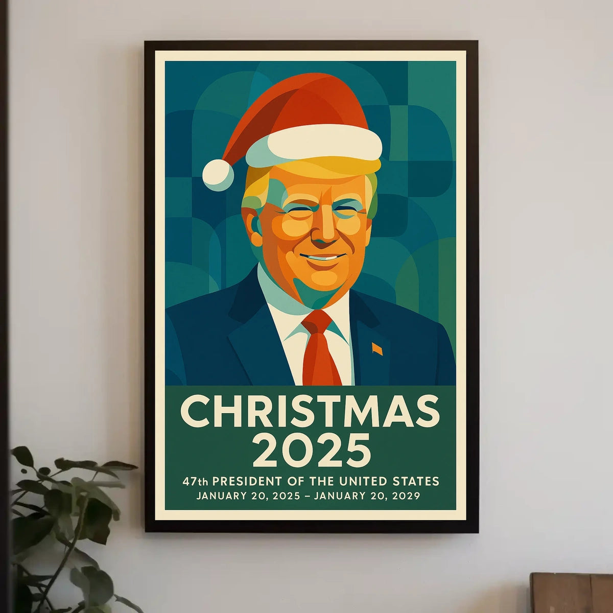 Santa Hat Political Poster Savors Christmas 2025 for Holidays
