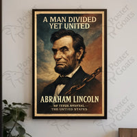 Abraham Lincoln Vintage Patriotic Historical or Presidential Poster