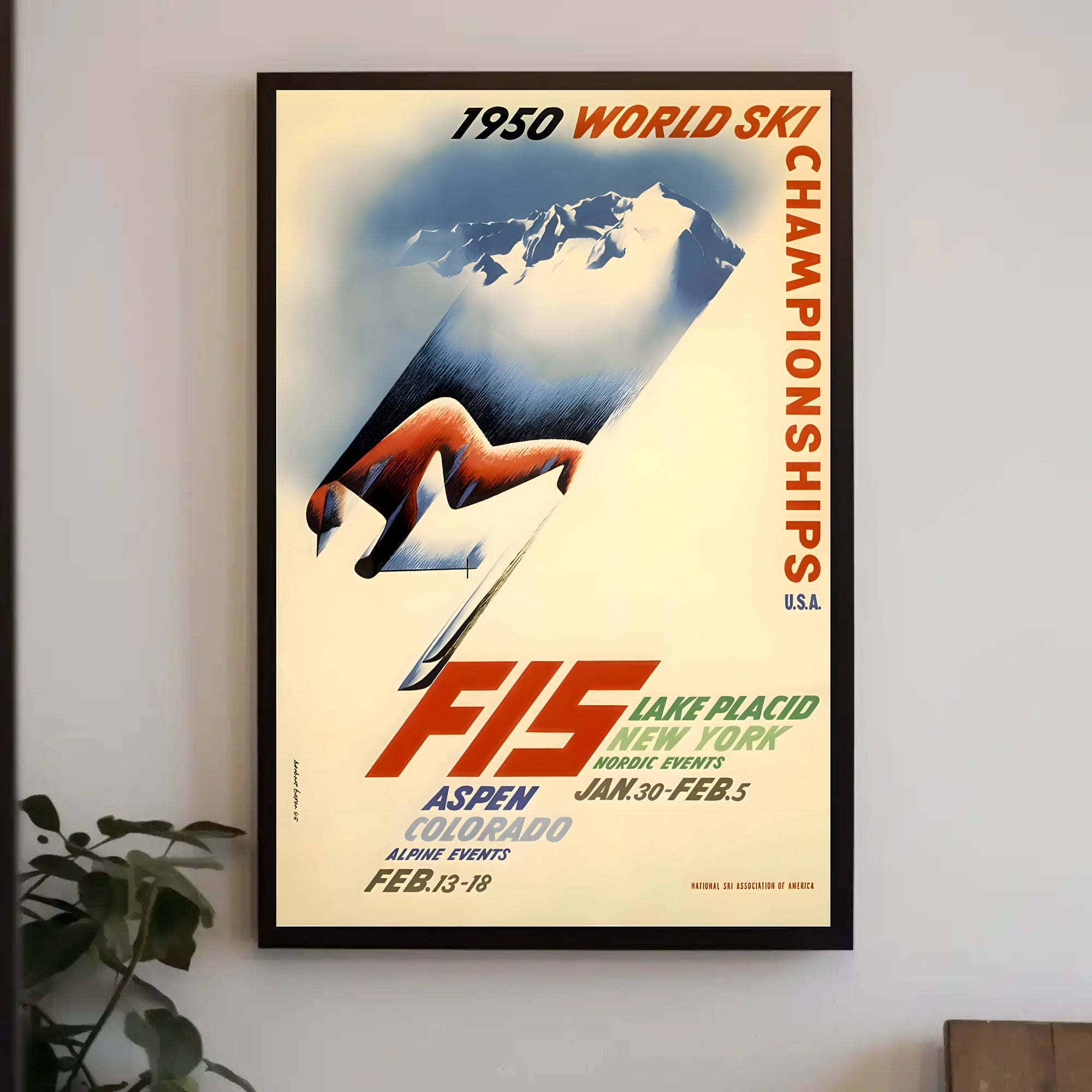 1950 World Ski Championships Vintage Poster Art PosterGoat