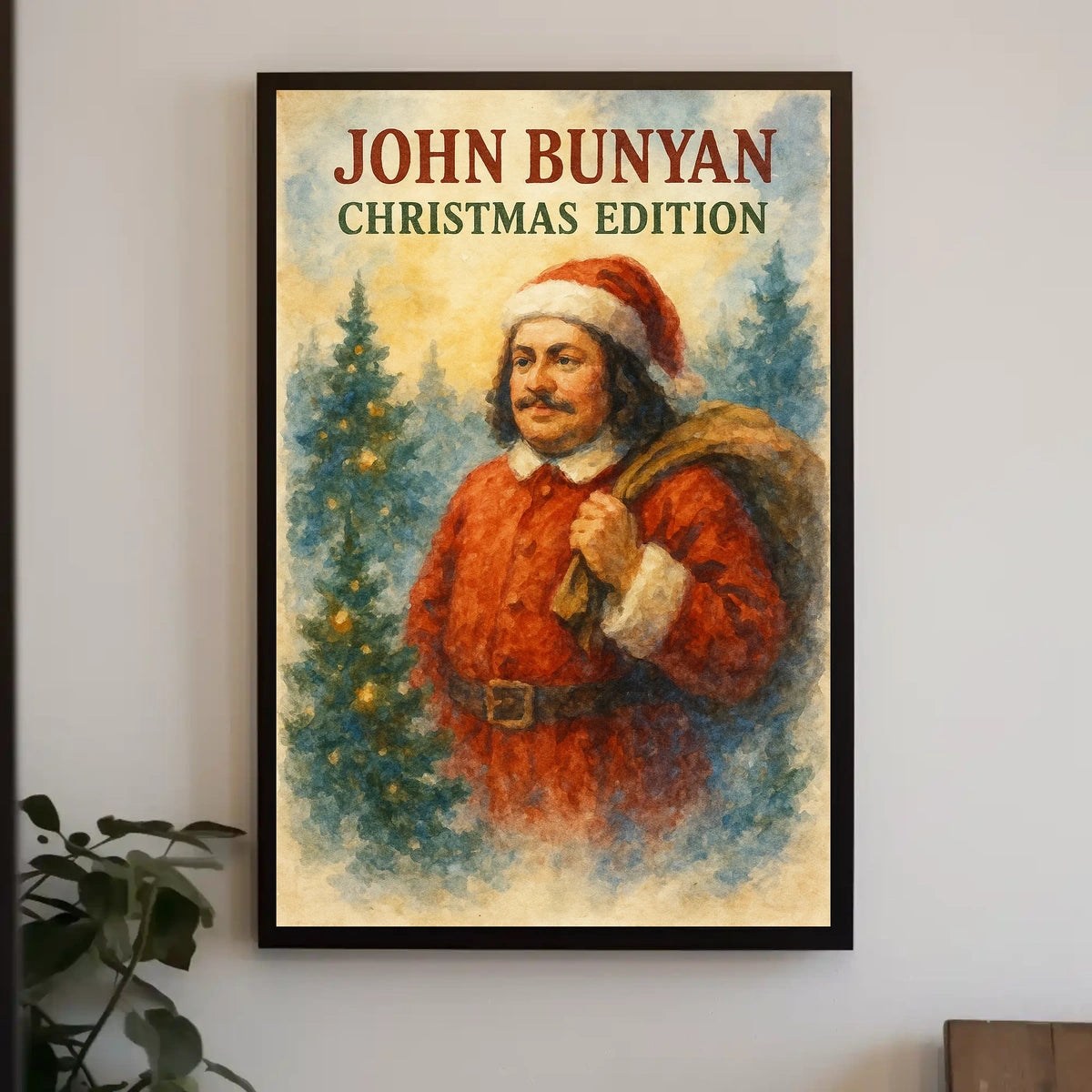 John Bunyan Christmas Red Coat Historical Poster