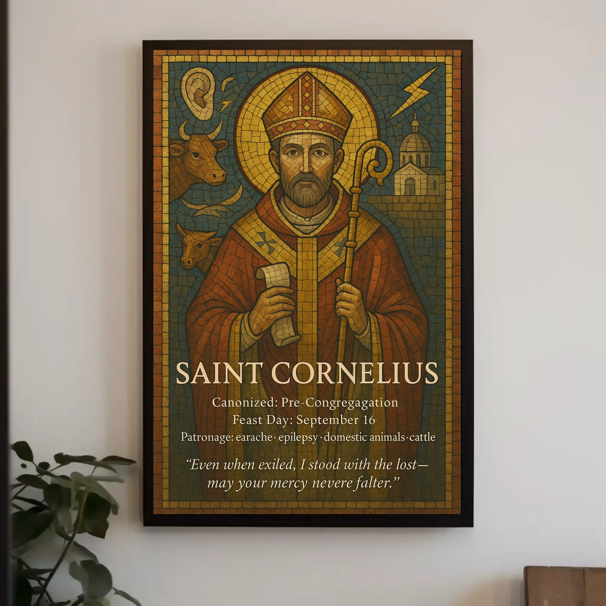 Saint Cornelius Vintage Religious Art Cultural or Heritage Poster
