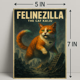 Felinezilla The Cat Kaiju Poster PosterGoat
