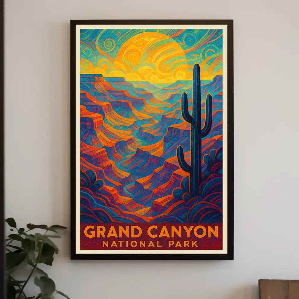 Psychedelic Vibrancy of Grand Canyon National Park Poster