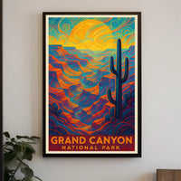 Psychedelic Vibrancy of Grand Canyon National Park Poster