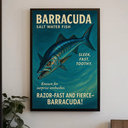 Barracuda Salt Water Fish Poster